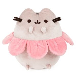Pusheen Cat with Pink Flower Petals Kawaii Medium Size